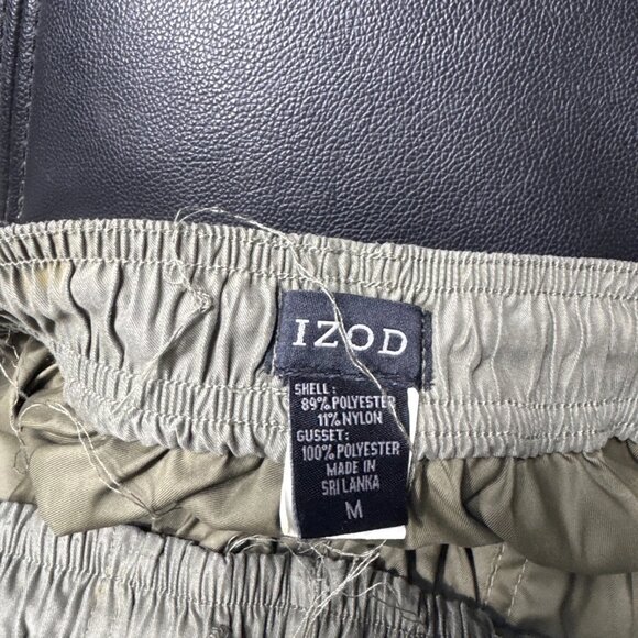 IZOD Men's Windbreaker Golf Pants Green Ankle Zipper Drawstring Active Size M - Picture 10 of 13